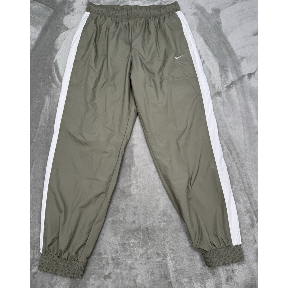 Vintage Nike Track Pants Mens Large Beige Striped Windbreaker Swoosh 90s Y2K